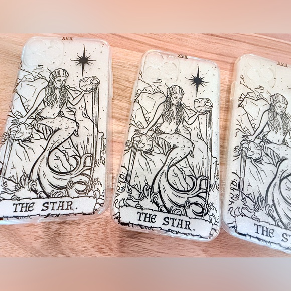 Set of 4 Tarot Mermaid “The Star” Clear Phone Cases - Picture 1 of 4